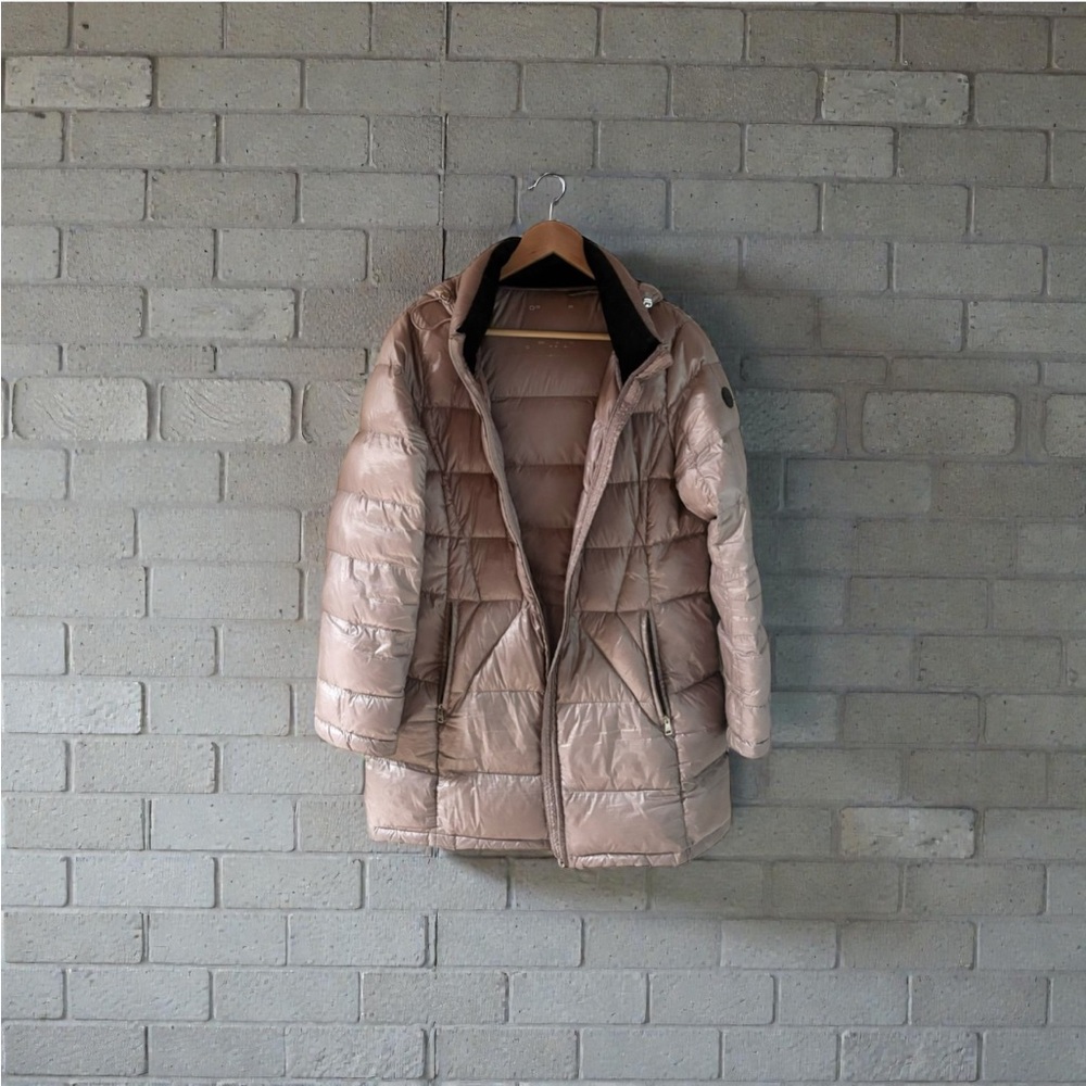 ANDREW MARC 650 Down Fill Pink Metallic Puffer Coat